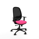 Cilanco sincro malla negra similpiel rosa brazos 1D base nailon ruedas 65mm nailon