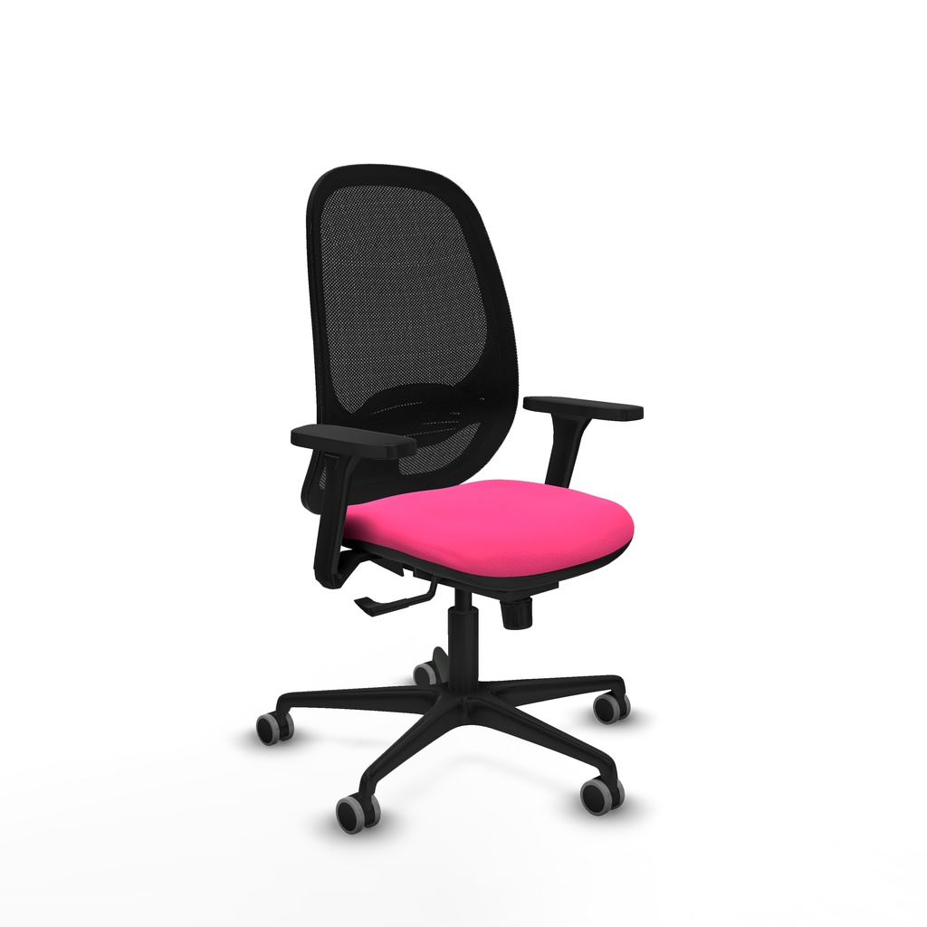 Cilanco sincro malla negra similpiel rosa brazos 3D base nailon ruedas 65mm engomadas