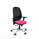 Cilanco sincro malla negra similpiel rosa brazos 3D base aluminio ruedas 65mm engomadas