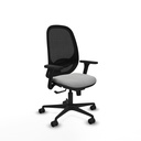 Cilanco sincro malla negra similpiel gris claro brazos 3D base nailon ruedas 65mm nailon