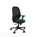 Cilanco sincro malla negra similpiel verde botella brazos 2D base nailon ruedas 65mm nailon