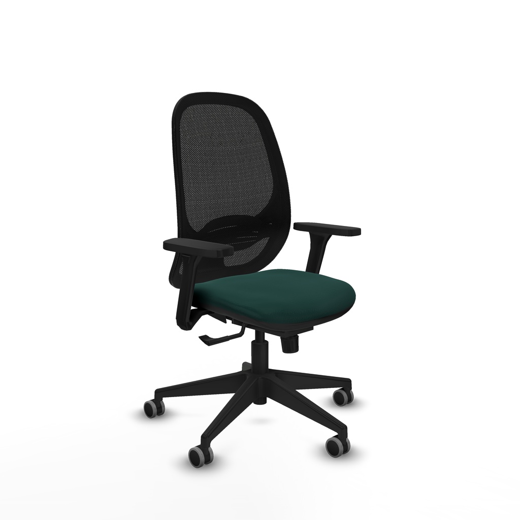 Cilanco sincro malla negra similpiel verde botella brazos 3D base piramidal ruedas 65mm engomadas
