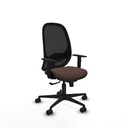 Cilanco sincro malla negra similpiel marrón oscuro brazos 1D base nailon ruedas 65mm nailon