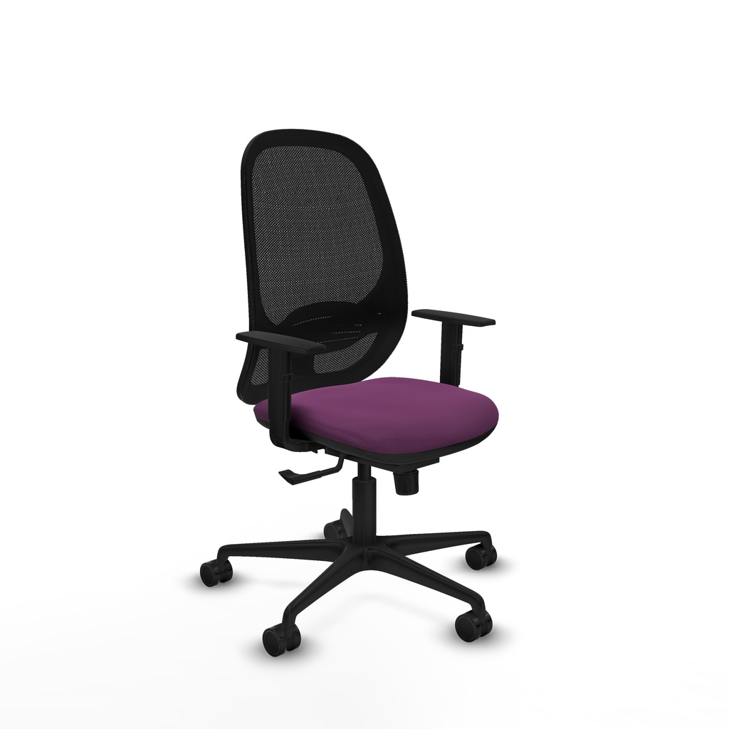 Cilanco sincro malla negra similpiel morado brazos 1D base nailon ruedas 65mm nailon