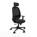Cilanco sincro malla negra similpiel negro brazos 1D base nailon cabecero 2D ruedas 65mm nailon