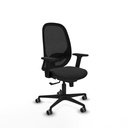 Cilanco sincro malla negra similpiel negro brazos 2D base nailon ruedas 65mm engomadas