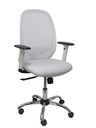 Silla Cilanco blanca malla blanca asto similpiel gris brazo reg. base crom RP