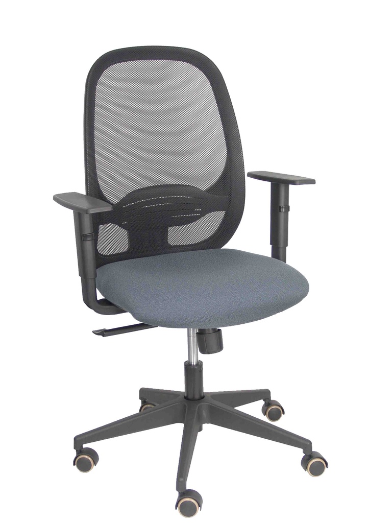 Silla Cilanco negra malla negra asiento bali gris oscuro brazo regulable