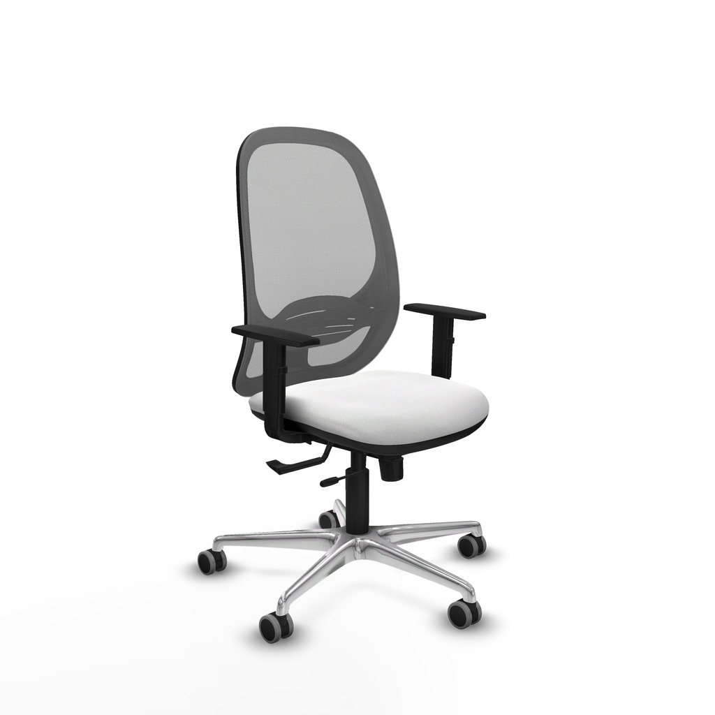Cilanco traslack malla gris bali blanco brazos 1D base aluminio ruedas 65mm engomadas