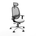 Cilanco traslack malla gris bali blanco brazos 1D base aluminio cabecero 2D ruedas 65mm engomadas
