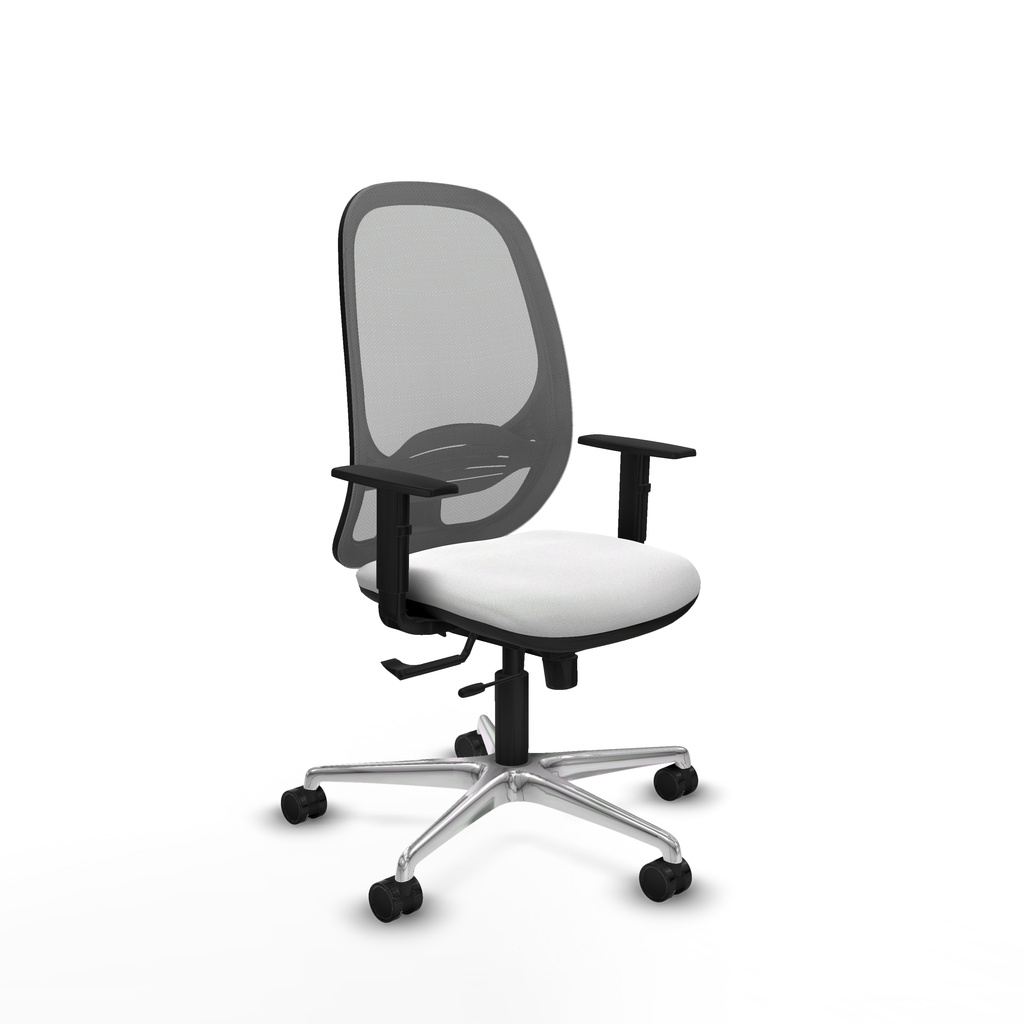 Cilanco traslack malla gris bali blanco brazos 1D base aluminio ruedas 65mm nailon