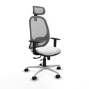 Cilanco traslack malla gris bali blanco brazos 1D base aluminio cabecero 2D ruedas 65mm nailon