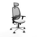 Cilanco traslack malla gris bali blanco brazos 3D base aluminio cabecero 2D ruedas 65mm engomadas