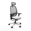 Cilanco traslack malla gris bali blanco brazos 3D base aluminio cabecero 2D ruedas 65mm nailon