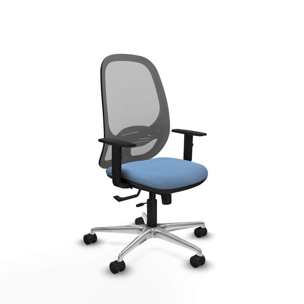 Cilanco traslack malla gris bali azul cielo brazos 1D base aluminio ruedas 65mm nailon