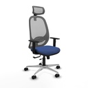 Cilanco traslack malla gris bali azul marino brazos 1D base aluminio cabecero 2D ruedas 65mm nailon
