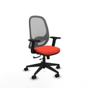 Cilanco traslack malla gris bali naranja oscuro brazos 2D base piramidal ruedas 65mm nailon
