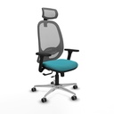 Cilanco traslack malla gris bali turquesa brazos 3D base aluminio cabecero 2D ruedas 65mm engomadas