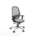 Cilanco traslack malla gris bali gris claro brazos 1D base aluminio ruedas 65mm engomadas