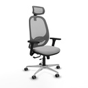 Cilanco traslack malla gris bali gris claro brazos 3D base aluminio cabecero 2D ruedas 65mm engomadas