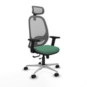 Cilanco traslack malla gris bali verde esmeralda brazos 2D base aluminio cabecero 2D ruedas 65mm nailon