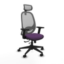 Cilanco traslack malla gris bali morado brazos 2D base piramidal cabecero 2D ruedas 65mm nailon