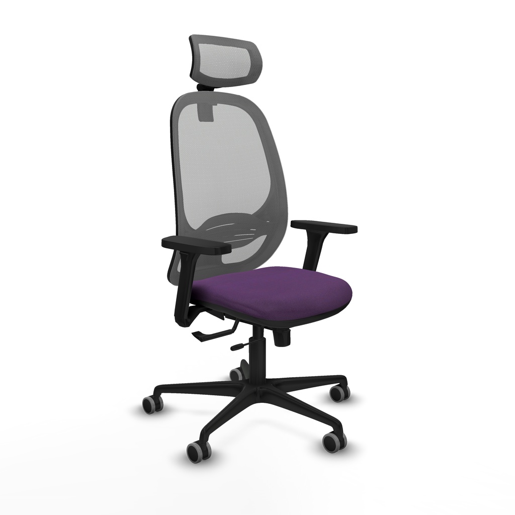 Cilanco traslack malla gris bali morado brazos 3D base nailon cabecero 2D ruedas 65mm engomadas