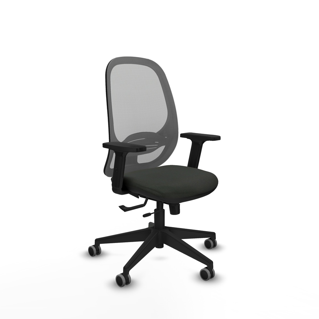 Cilanco traslack malla gris bali negro brazos 2D base piramidal ruedas 65mm engomadas