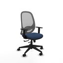 Cilanco traslack malla gris similpiel azul marino brazos 1D base piramidal ruedas 65mm nailon