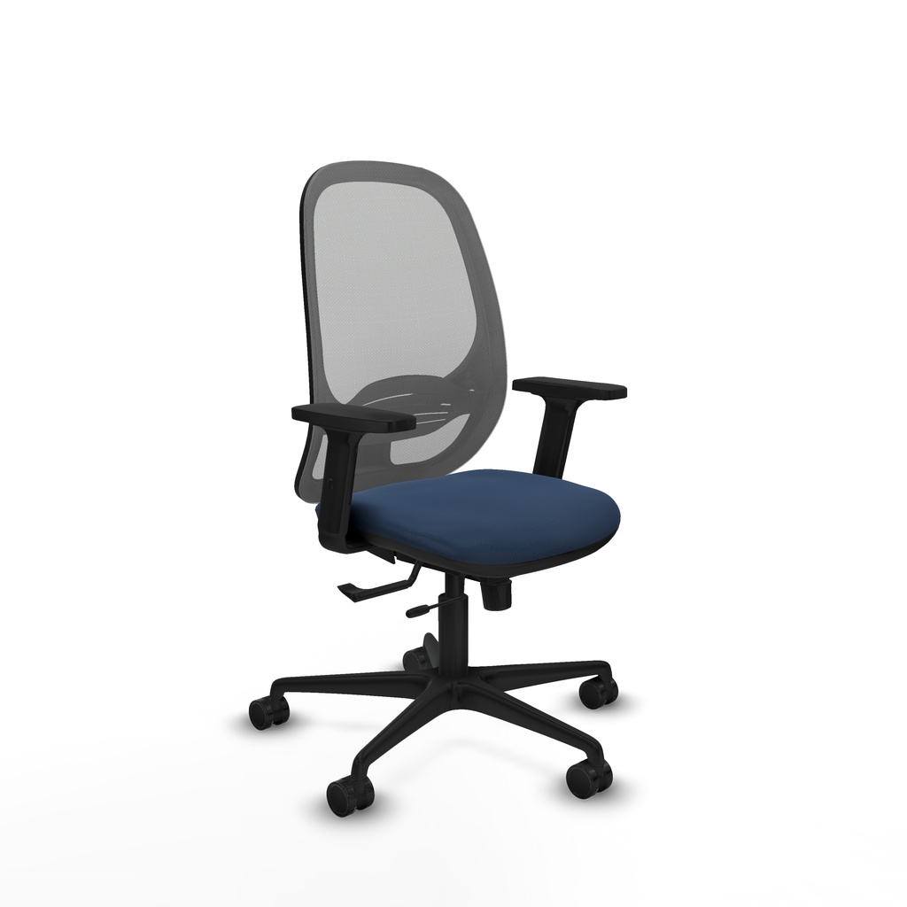 Cilanco traslack malla gris similpiel azul marino brazos 2D base nailon ruedas 65mm nailon