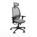 Cilanco traslack malla gris similpiel gris brazos 3D base nailon cabecero 2D ruedas 65mm engomadas