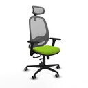 Cilanco traslack malla gris similpiel pistacho brazos 3D base nailon cabecero 2D ruedas 65mm engomadas