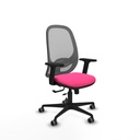 Cilanco traslack malla gris similpiel rosa brazos 2D base nailon ruedas 65mm engomadas