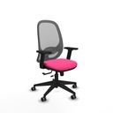 Cilanco traslack malla gris similpiel rosa brazos 2D base piramidal ruedas 65mm engomadas