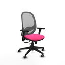 Cilanco traslack malla gris similpiel rosa brazos 3D base piramidal ruedas 65mm engomadas