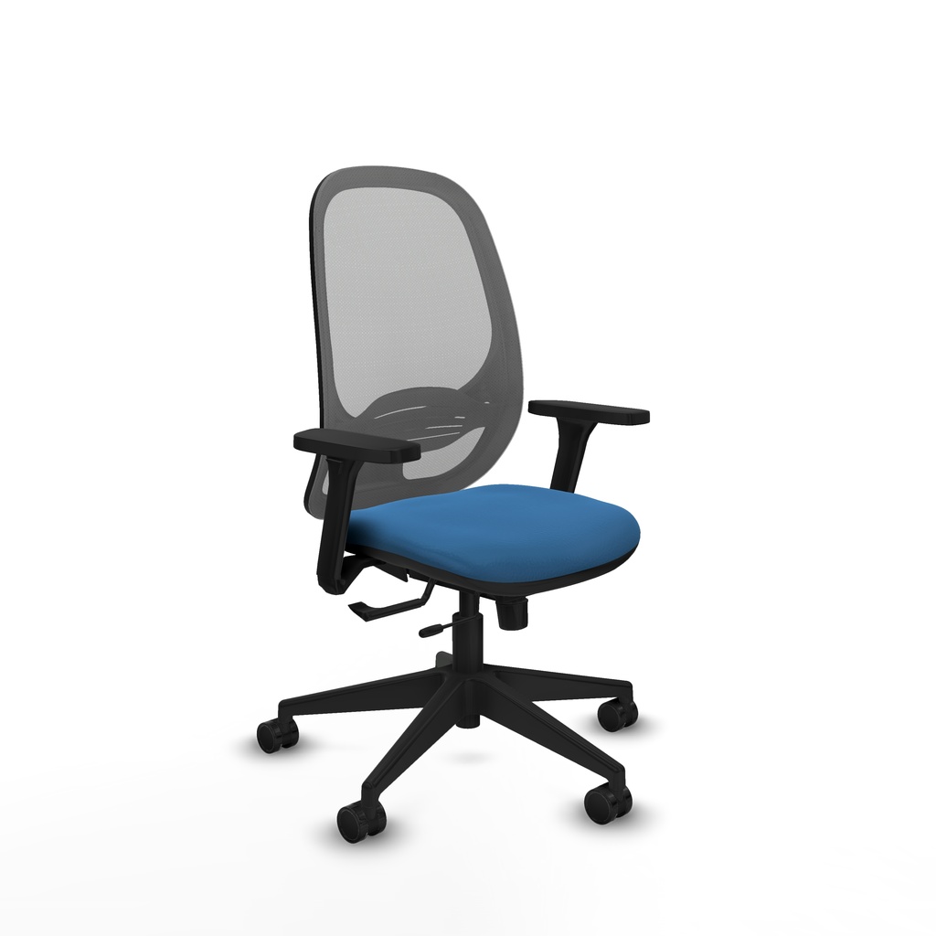 Cilanco traslack malla gris similpiel azul claro brazos 3D base piramidal ruedas 65mm nailon