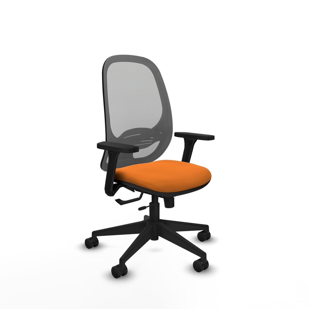 Cilanco traslack malla gris similpiel naranja brazos 3D base piramidal ruedas 65mm nailon