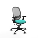 Cilanco traslack malla gris similpiel turquesa brazos 2D base nailon ruedas 65mm engomadas