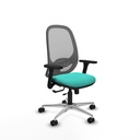 Cilanco traslack malla gris similpiel turquesa brazos 3D base aluminio ruedas 65mm nailon