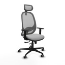Cilanco traslack malla gris similpiel gris claro brazos 1D base nailon cabecero 2D ruedas 65mm engomadas