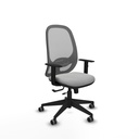 Cilanco traslack malla gris similpiel gris claro brazos 1D base piramidal ruedas 65mm engomadas