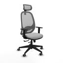 Cilanco traslack malla gris similpiel gris claro brazos 1D base piramidal cabecero 2D ruedas 65mm engomadas