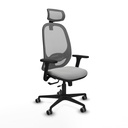 Cilanco traslack malla gris similpiel gris claro brazos 3D base nailon cabecero 2D ruedas 65mm engomadas