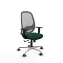 Cilanco traslack malla gris similpiel verde botella brazos 1D base aluminio ruedas 65mm engomadas