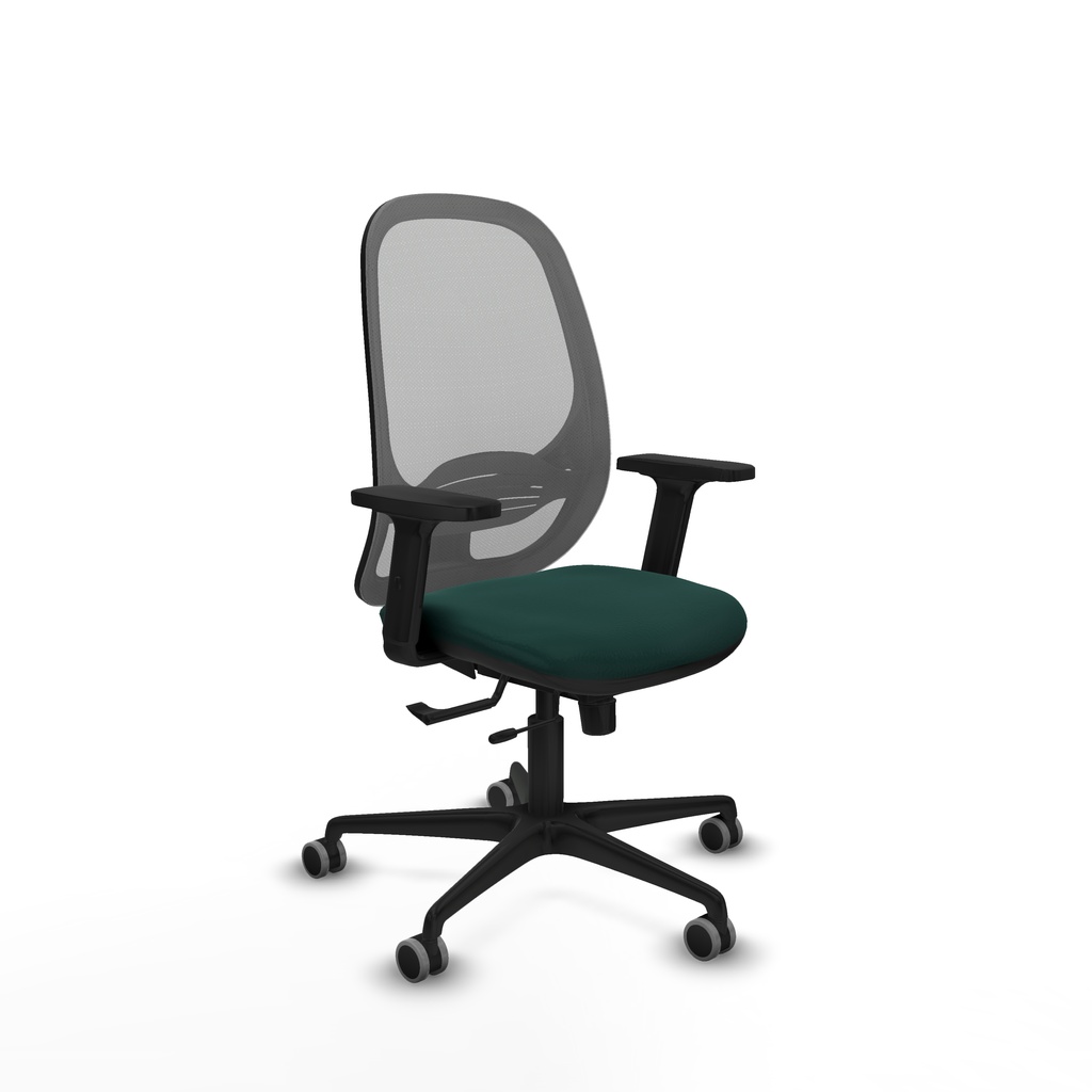 Cilanco traslack malla gris similpiel verde botella brazos 2D base nailon ruedas 65mm engomadas