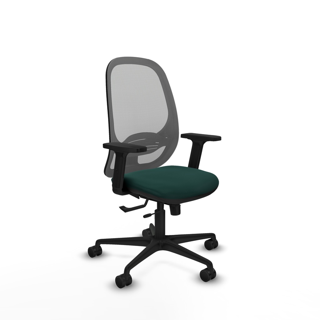 Cilanco traslack malla gris similpiel verde botella brazos 2D base nailon ruedas 65mm nailon