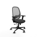 Cilanco traslack malla gris similpiel gris oscuro brazos 2D base nailon ruedas 65mm engomadas