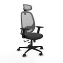 Cilanco traslack malla gris similpiel gris oscuro brazos 2D base nailon cabecero 2D ruedas 65mm nailon