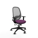 Cilanco traslack malla gris similpiel morado brazos 1D base piramidal ruedas 65mm engomadas