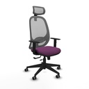 Cilanco traslack malla gris similpiel morado brazos 1D base piramidal cabecero 2D ruedas 65mm engomadas